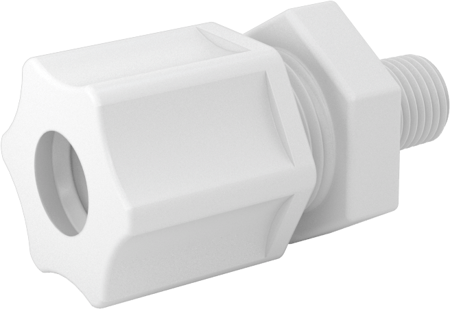 Hava için Plastik Sıkıştırma Borusu Bağlantı Parçası, 3/8" Boru Dış Çapı x 1/8 NPT Erkek için Düz Adaptör