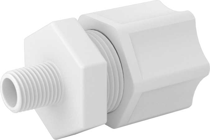 Hava için Plastik Sıkıştırma Borusu Bağlantı Parçası, 1/2" Boru Dış Çapı x 1/8 NPT Erkek için Düz Adaptör