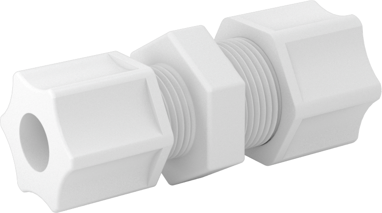 Hava için Plastik Sıkıştırma Borusu Bağlantı Parçası, 1/2" Boru Dış Çapı x 3/8 Boru Dış Çapı için Düz Redüktör