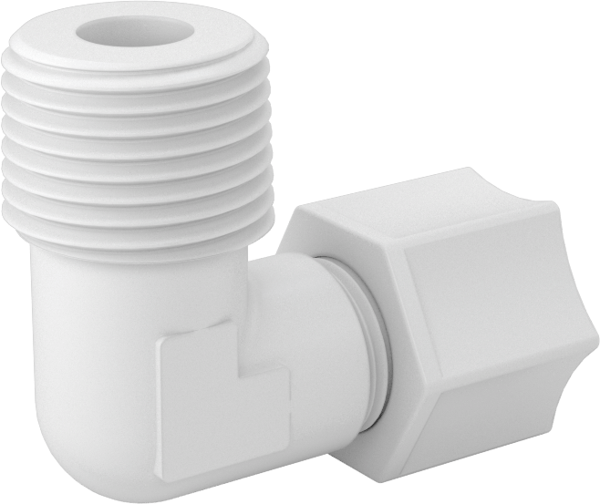 Hava için Plastik Sıkıştırma Borusu Bağlantı Parçası, 3/8" Dış Çaplı Boru x 1/2 NPT Erkek için 90 Derece Dirsek Adaptörü