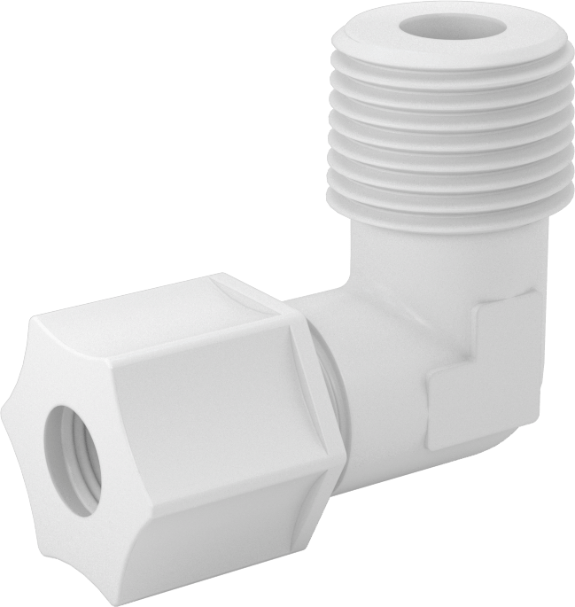 Hava için Plastik Sıkıştırma Borusu Bağlantı Parçası, 3/8" Dış Çaplı Boru x 1/2 NPT Erkek için 90 Derece Dirsek Adaptörü