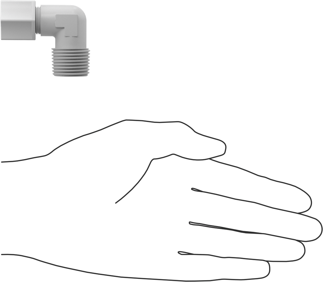 Hava için Plastik Sıkıştırma Borusu Bağlantı Parçası, 3/8" Dış Çaplı Boru x 1/2 NPT Erkek için 90 Derece Dirsek Adaptörü