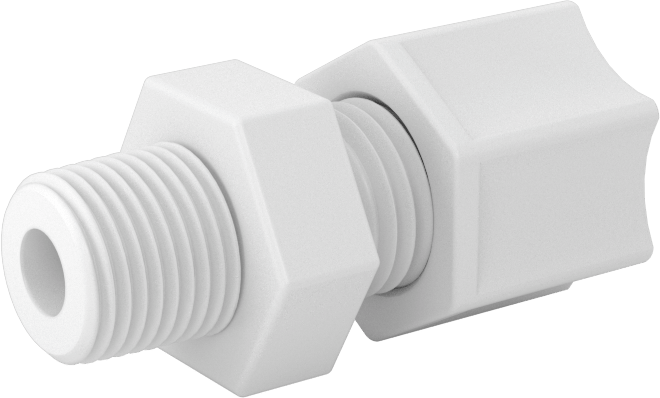 Hava için Plastik Sıkıştırma Borusu Bağlantı Parçası, Düz Adaptör, 1/4" Boru Dış Çapı x 1/8 NPT Erkek için