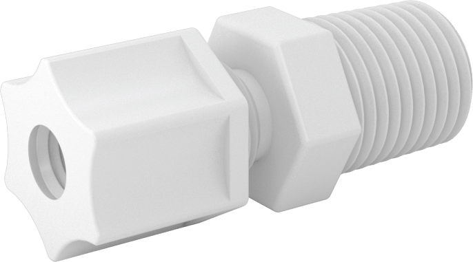 Hava için Plastik Sıkıştırma Borusu Bağlantı Parçası, Düz Adaptör, 1/4" Boru Dış Çapı x 1/4 NPT Erkek için