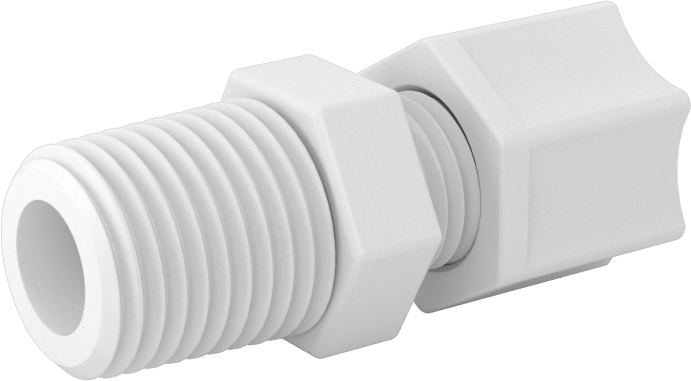 Hava için Plastik Sıkıştırma Borusu Bağlantı Parçası, Düz Adaptör, 1/4" Boru Dış Çapı x 1/4 NPT Erkek için