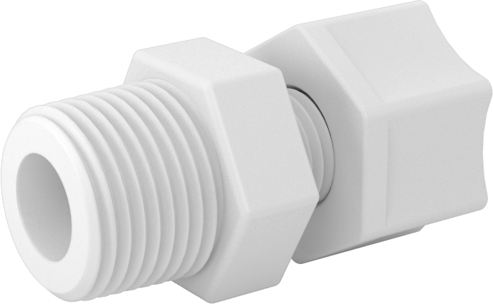 Hava için Plastik Sıkıştırma Borusu Bağlantı Parçası, Düz Adaptör, 1/4" Boru Dış Çapı x 3/8 NPT Erkek için