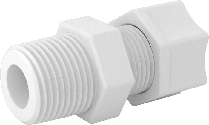 Hava için Plastik Sıkıştırma Borusu Bağlantı Parçası, Düz Adaptör, 3/8" Boru Dış Çapı x 3/8 NPT Erkek için