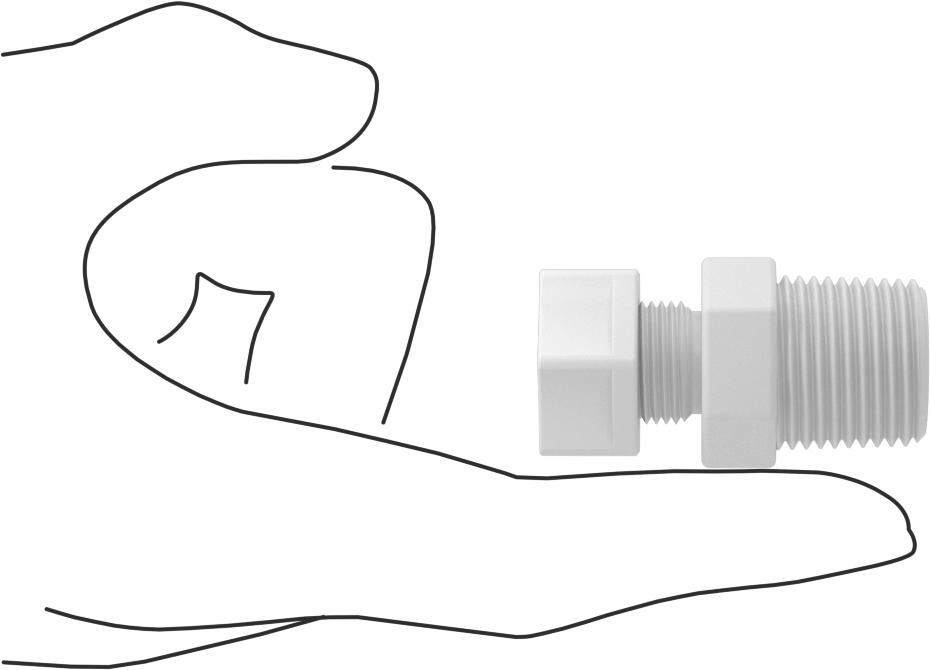Hava için Plastik Sıkıştırma Borusu Bağlantı Parçası, Düz Adaptör, 3/8" Boru Dış Çapı x 1/2 NPT Erkek için