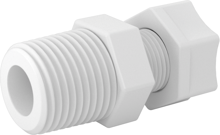Hava için Plastik Sıkıştırma Borusu Bağlantı Parçası, Düz Adaptör, 3/8" Boru Dış Çapı x 1/2 NPT Erkek için