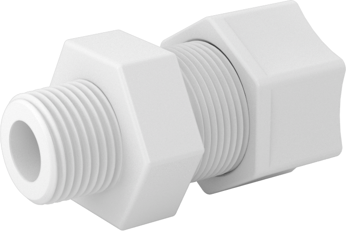 Hava için Plastik Sıkıştırma Borusu Bağlantı Parçası, Düz Adaptör, 5/8" Boru Dış Çapı x 3/8 NPT Erkek için