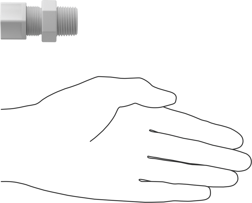 Hava için Plastik Sıkıştırma Borusu Bağlantı Parçası, Düz Adaptör, 5/8" Boru Dış Çapı x 1/2 NPT Erkek için
