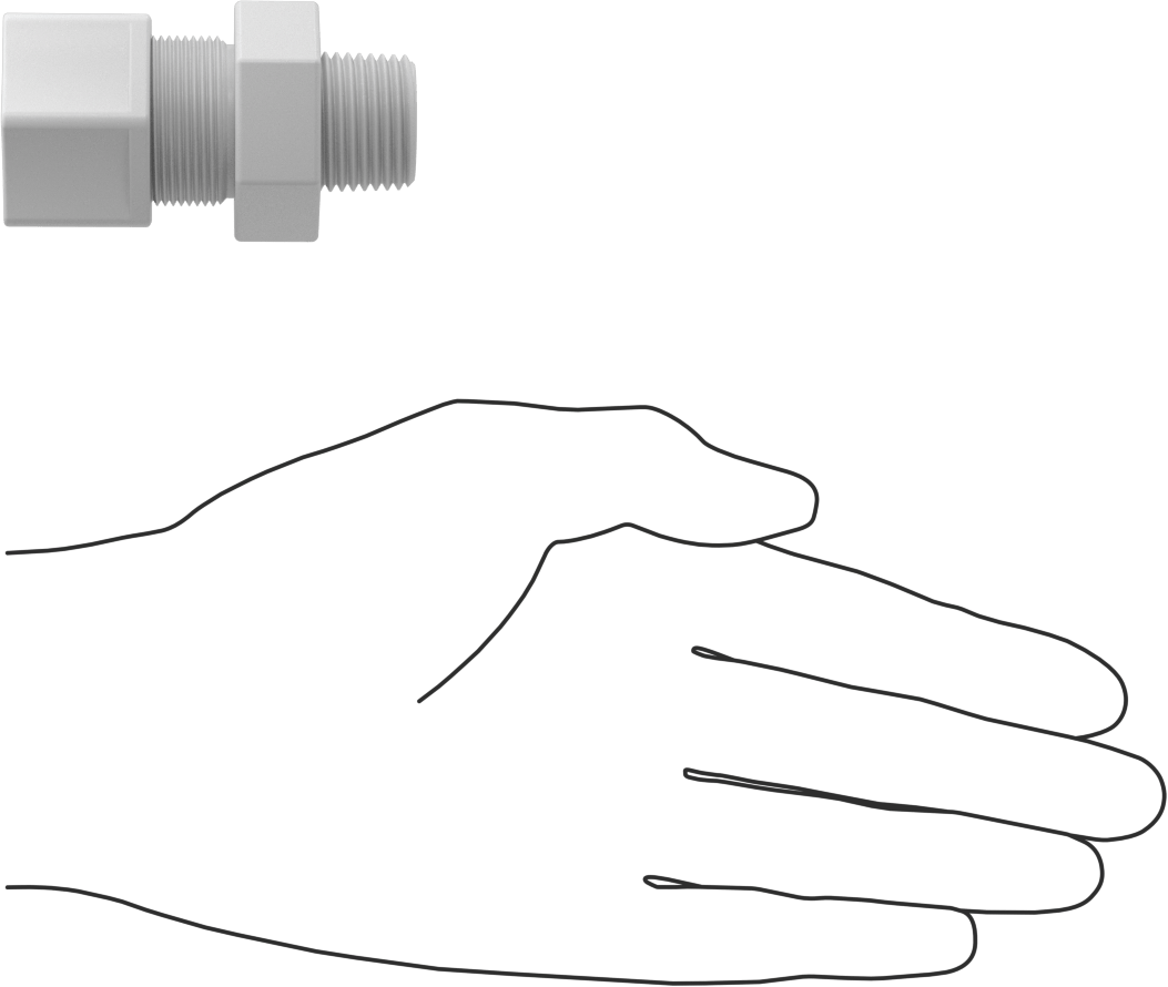 Hava için Plastik Sıkıştırma Borusu Bağlantı Parçası, Düz Adaptör, 3/4" Boru Dış Çapı x 1/2 NPT Erkek için