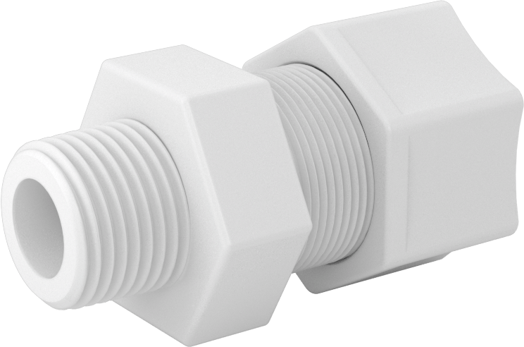 Hava için Plastik Sıkıştırma Borusu Bağlantı Parçası, Düz Adaptör, 3/4" Boru Dış Çapı x 1/2 NPT Erkek için