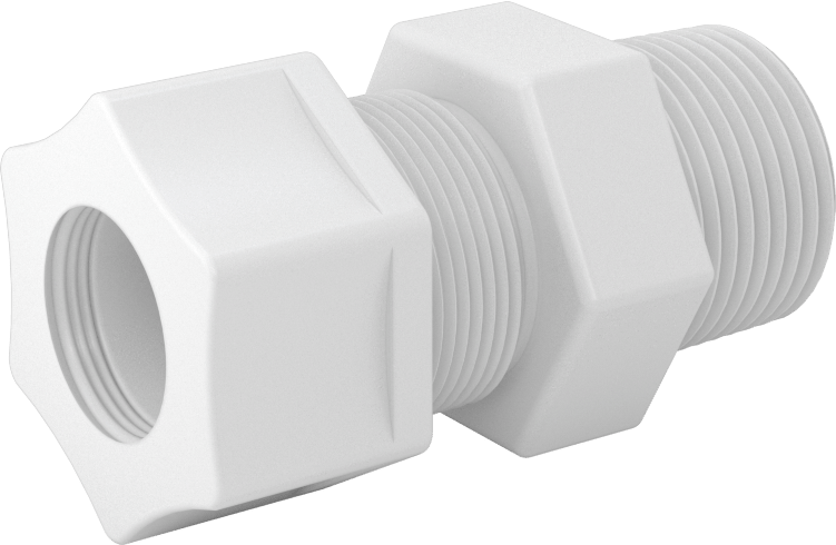 Hava için Plastik Sıkıştırma Borusu Bağlantı Parçası, Düz Adaptör, 3/4" Boru Dış Çapı x 3/4 NPT Erkek için