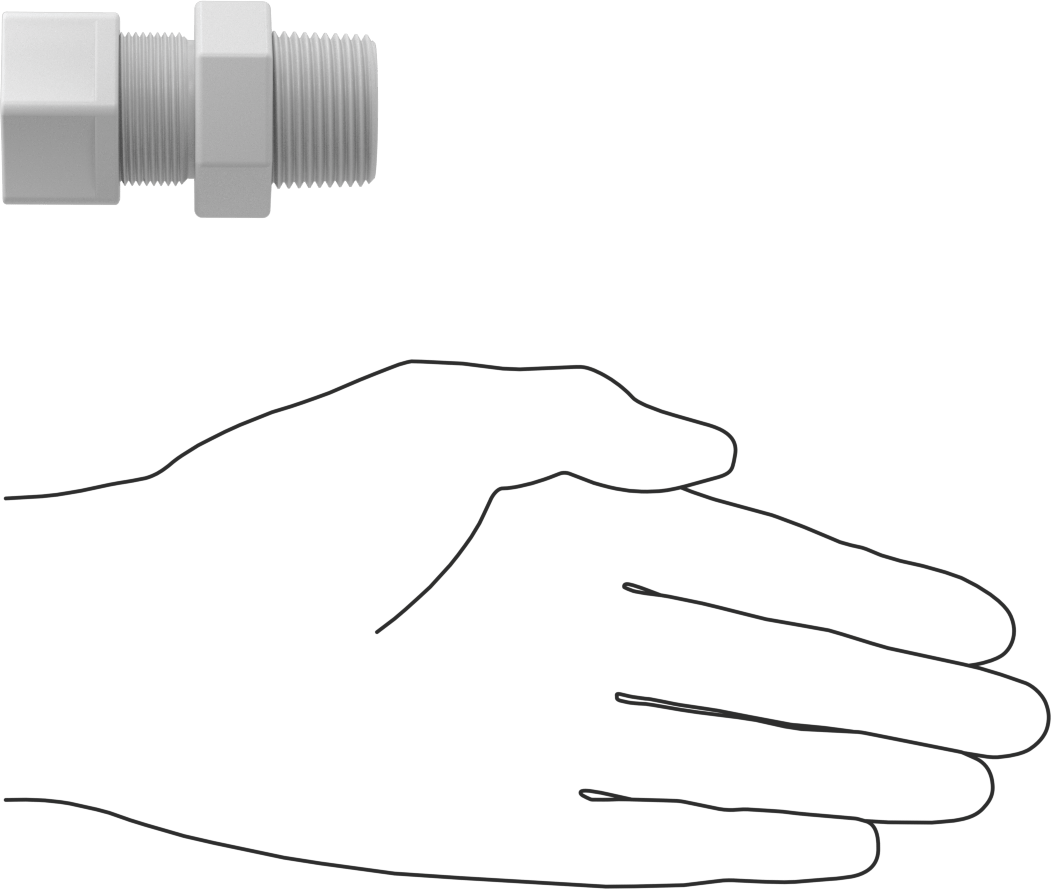 Hava için Plastik Sıkıştırma Borusu Bağlantı Parçası, Düz Adaptör, 3/4" Boru Dış Çapı x 3/4 NPT Erkek için