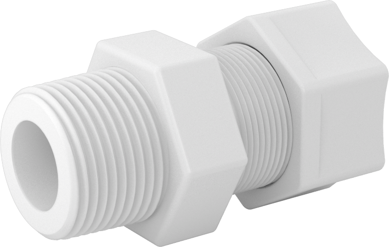 Hava için Plastik Sıkıştırma Borusu Bağlantı Parçası, Düz Adaptör, 3/4" Boru Dış Çapı x 3/4 NPT Erkek için