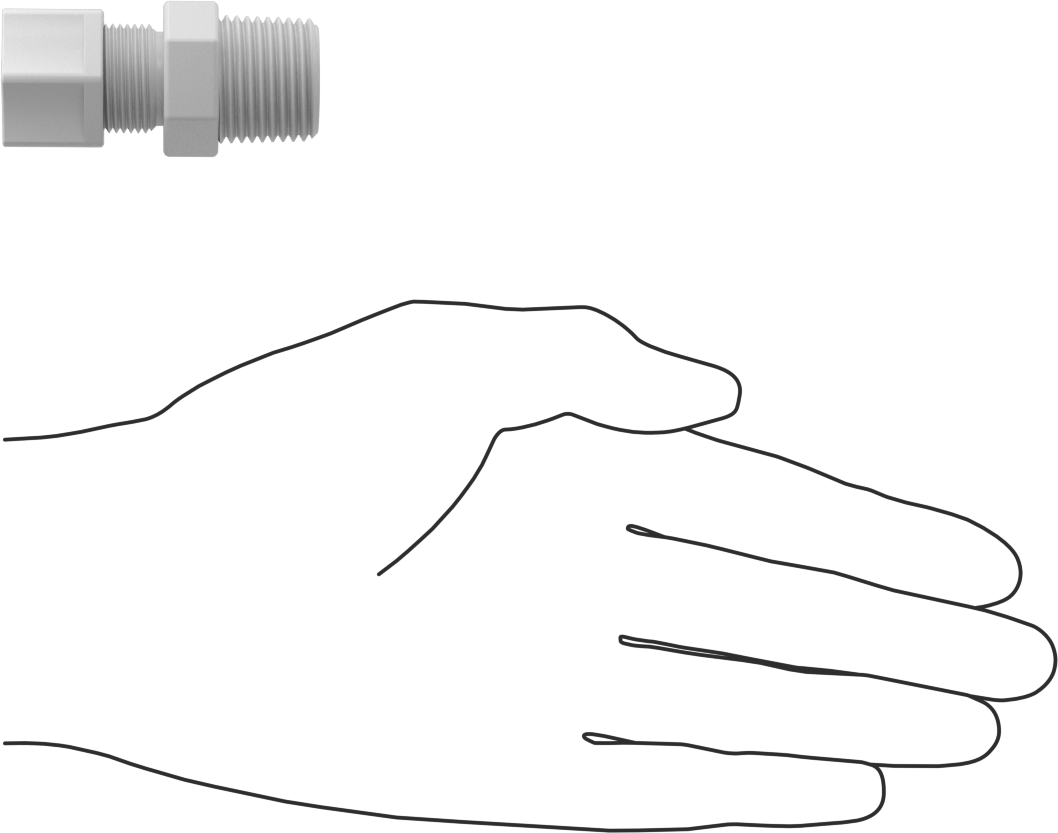 Hava için Plastik Sıkıştırma Borusu Bağlantı Parçası, Düz Adaptör, 1/2" Boru Dış Çapı x 1/2 NPT Erkek için