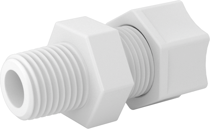 Hava için Plastik Sıkıştırma Borusu Bağlantı Parçası, Düz Adaptör, 3/8" Boru Dış Çapı x 1/4 NPT Erkek için