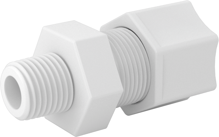 Hava için Plastik Sıkıştırma Borusu Bağlantı Parçası, Düz Adaptör, 1/2" Boru Dış Çapı x 1/4 NPT Erkek için