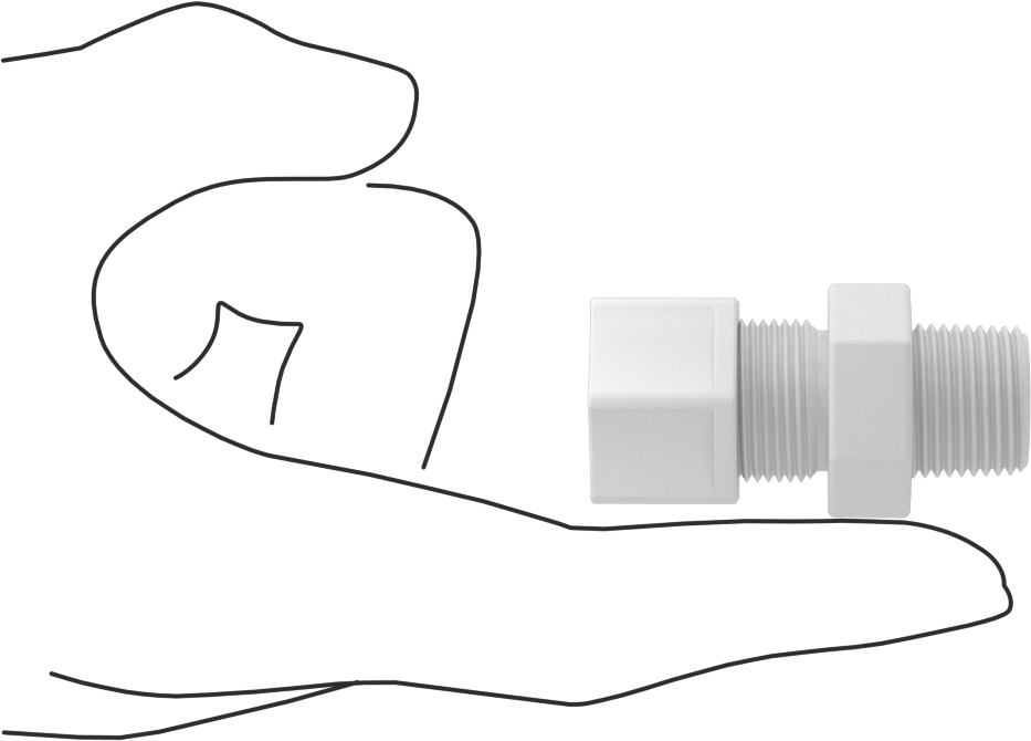 Hava için Plastik Sıkıştırma Borusu Bağlantı Parçası, Düz Adaptör, 1/2" Boru Dış Çapı x 3/8 NPT Erkek için