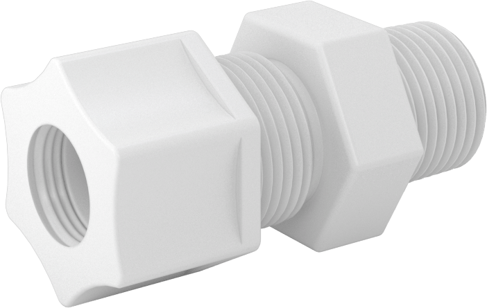 Hava için Plastik Sıkıştırma Borusu Bağlantı Parçası, Düz Adaptör, 1/2" Boru Dış Çapı x 3/8 NPT Erkek için