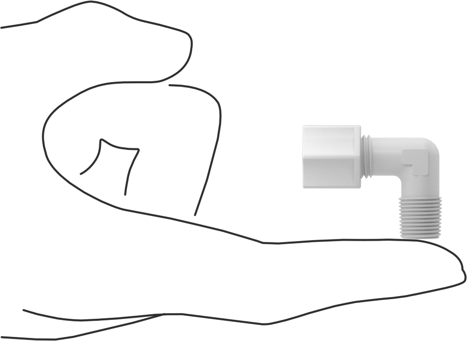 Hava için Plastik Sıkıştırma Borusu Bağlantı Parçası, Dirsek adaptörü, 1/4" Boru Dış Çapı x 1/8 NPT Erkek için