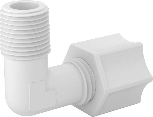 Hava için Plastik Sıkıştırma Borusu Bağlantı Parçası, Dirsek adaptörü, 1/4" Boru Dış Çapı x 1/8 NPT Erkek için
