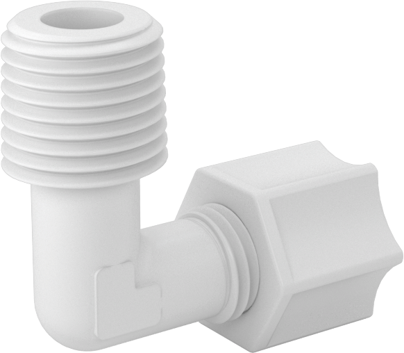 Hava için Plastik Sıkıştırma Borusu Bağlantı Parçası, Dirsek adaptörü, 1/4" Boru Dış Çapı x 1/4 NPT Erkek için