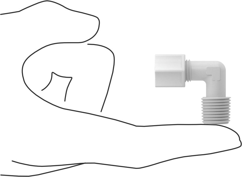 Hava için Plastik Sıkıştırma Borusu Bağlantı Parçası, Dirsek adaptörü, 1/4" Boru Dış Çapı x 1/4 NPT Erkek için