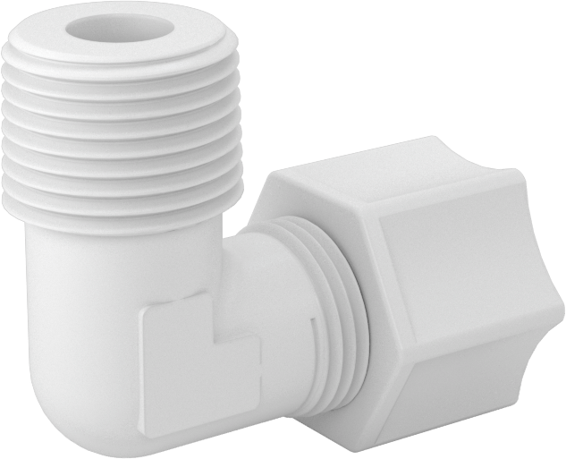 Hava için Plastik Sıkıştırma Borusu Bağlantı Parçası, Dirsek adaptörü, 3/8" Boru Dış Çapı x 3/8 NPT Erkek için