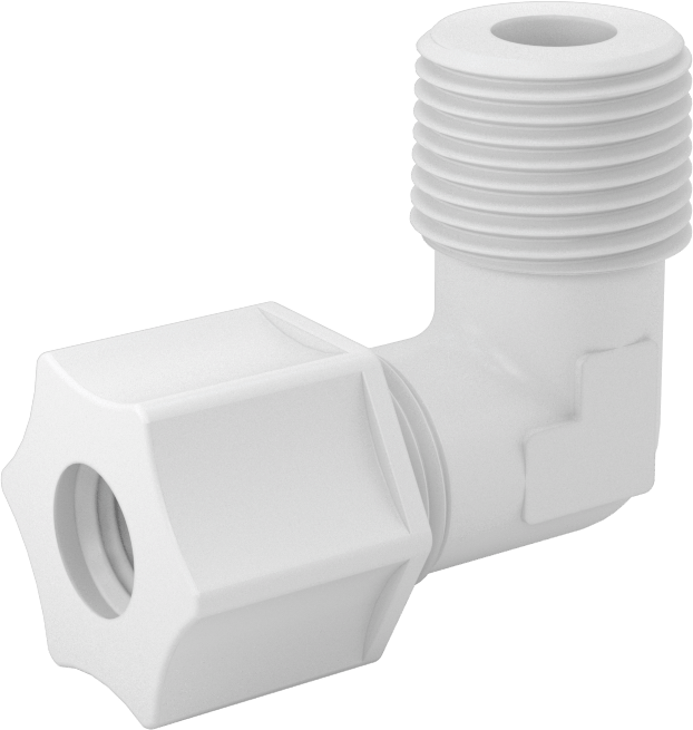 Hava için Plastik Sıkıştırma Borusu Bağlantı Parçası, Dirsek adaptörü, 3/8" Boru Dış Çapı x 3/8 NPT Erkek için