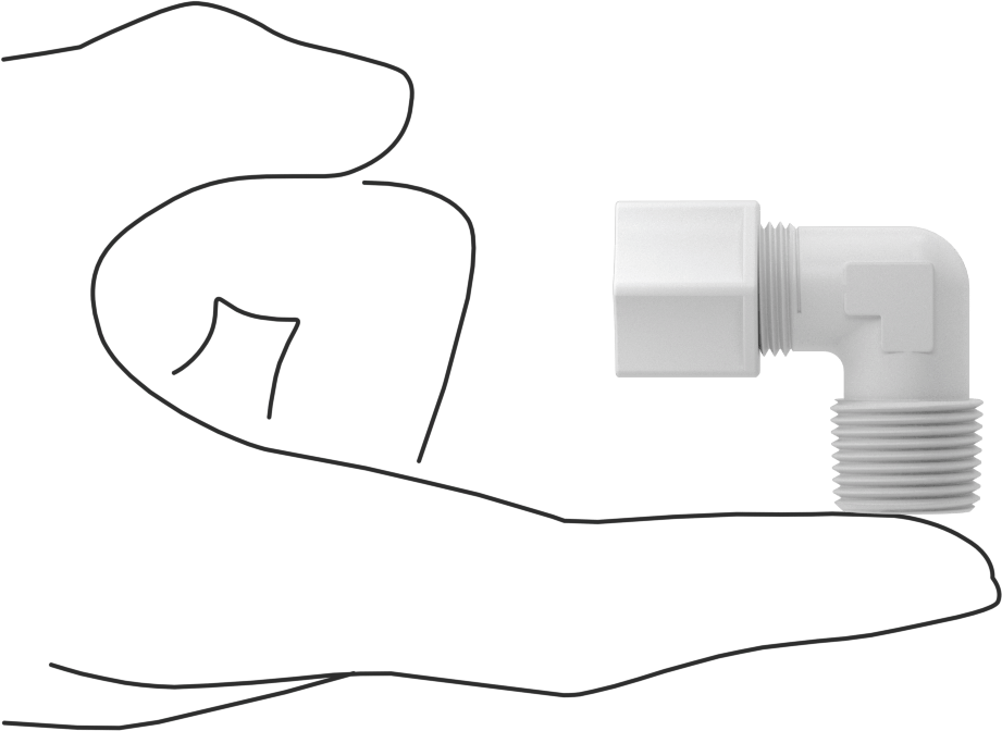 Hava için Plastik Sıkıştırma Borusu Bağlantı Parçası, Dirsek adaptörü, 3/8" Boru Dış Çapı x 3/8 NPT Erkek için