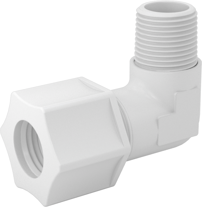 Hava için Plastik Sıkıştırma Borusu Bağlantı Parçası, Dirsek adaptörü, 5/8" Boru Dış Çapı x 3/8 NPT Erkek için