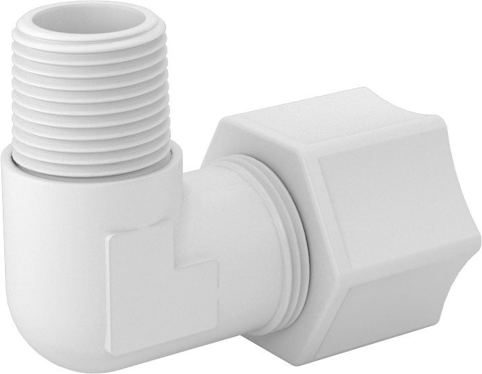 Hava için Plastik Sıkıştırma Borusu Bağlantı Parçası, Dirsek adaptörü, 5/8" Boru Dış Çapı x 3/8 NPT Erkek için
