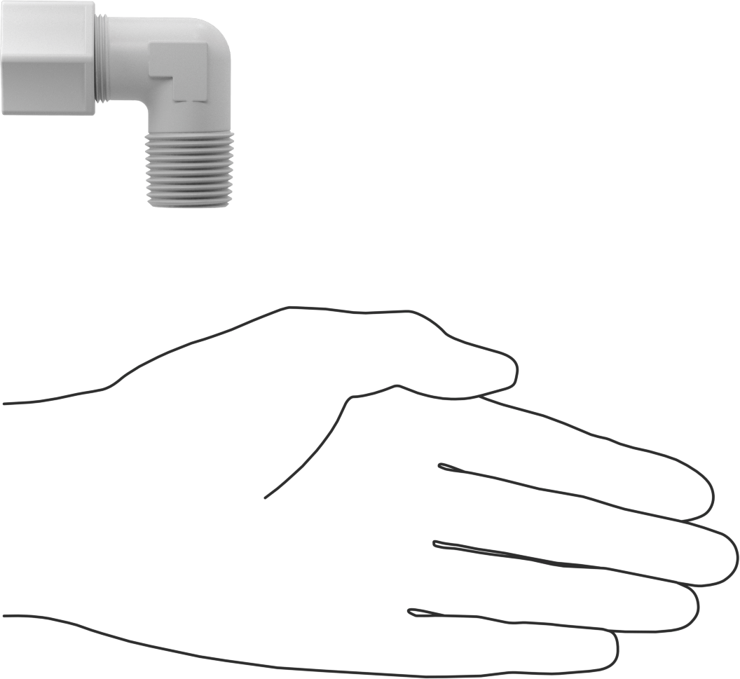 Hava için Plastik Sıkıştırma Borusu Bağlantı Parçası, Dirsek adaptörü, 5/8" Boru Dış Çapı x 1/2 NPT Erkek için