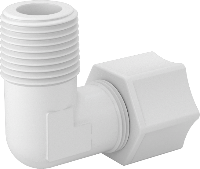 Hava için Plastik Sıkıştırma Borusu Bağlantı Parçası, Dirsek adaptörü, 5/8" Boru Dış Çapı x 1/2 NPT Erkek için