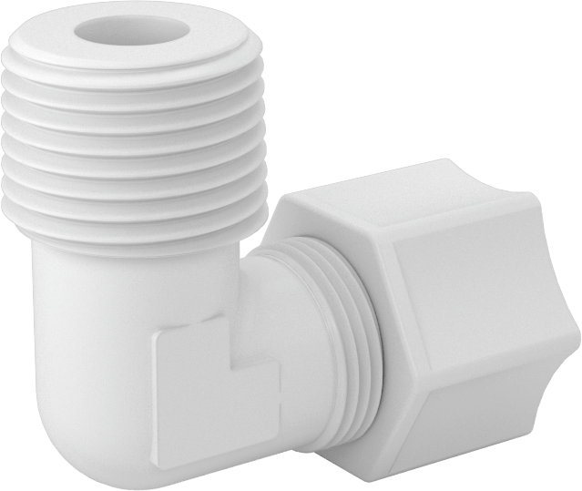 Hava için Plastik Sıkıştırma Borusu Bağlantı Parçası, Dirsek adaptörü, 1/2" Boru Dış Çapı x 1/2 NPT Erkek için