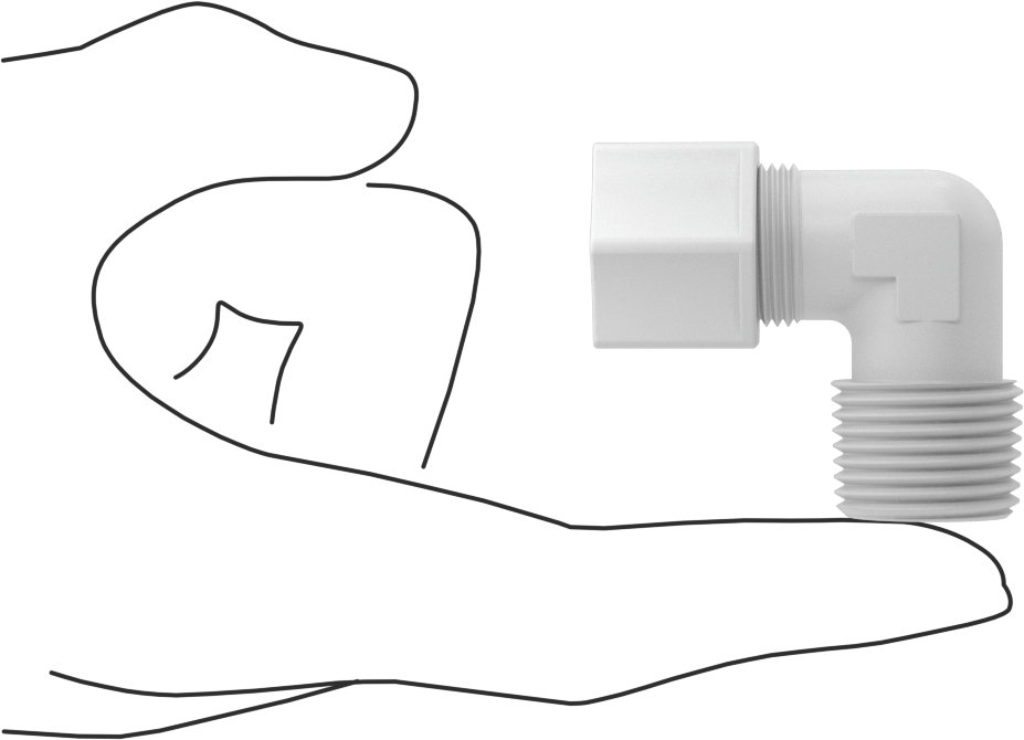 Hava için Plastik Sıkıştırma Borusu Bağlantı Parçası, Dirsek adaptörü, 1/2" Boru Dış Çapı x 1/2 NPT Erkek için
