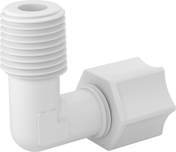 Hava için Plastik Sıkıştırma Borusu Bağlantı Parçası, Dirsek adaptörü, 5/16" Boru Dış Çapı x 1/4 NPT Erkek
