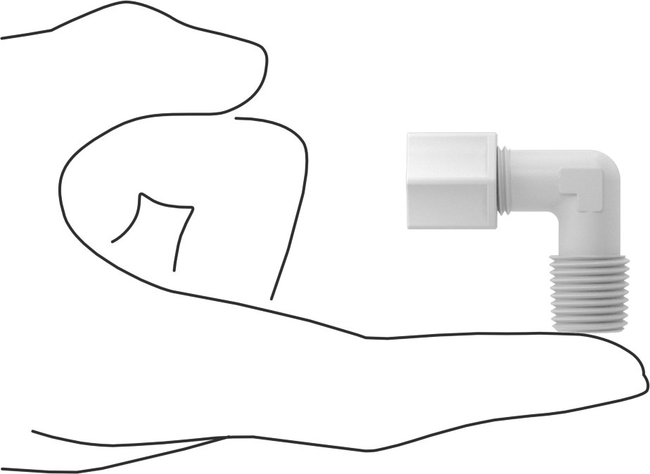 Hava için Plastik Sıkıştırma Borusu Bağlantı Parçası, Dirsek adaptörü, 5/16" Boru Dış Çapı x 1/4 NPT Erkek
