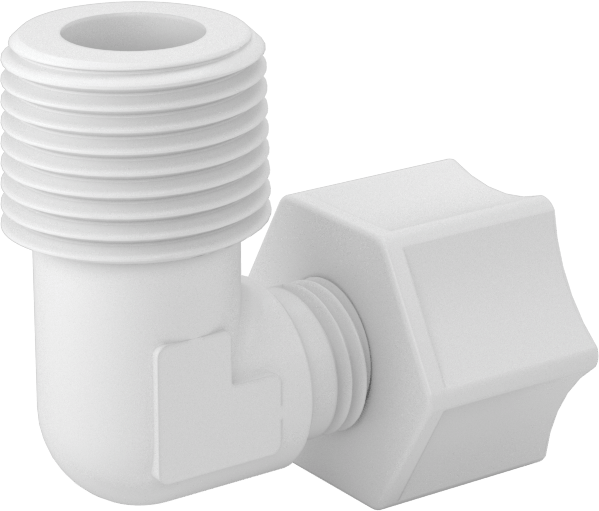 Hava için Plastik Sıkıştırma Borusu Bağlantı Parçası, Dirsek adaptörü, 1/4" Boru Dış Çapı x 3/8 NPT Erkek için