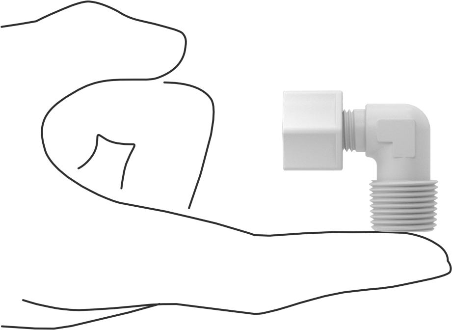 Hava için Plastik Sıkıştırma Borusu Bağlantı Parçası, Dirsek adaptörü, 1/4" Boru Dış Çapı x 3/8 NPT Erkek için