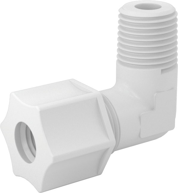 Hava için Plastik Sıkıştırma Borusu Bağlantı Parçası, Dirsek adaptörü, 3/8" Boru Dış Çapı x 1/4 NPT Erkek için