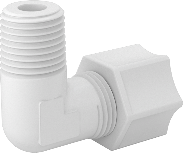 Hava için Plastik Sıkıştırma Borusu Bağlantı Parçası, Dirsek adaptörü, 3/8" Boru Dış Çapı x 1/4 NPT Erkek için