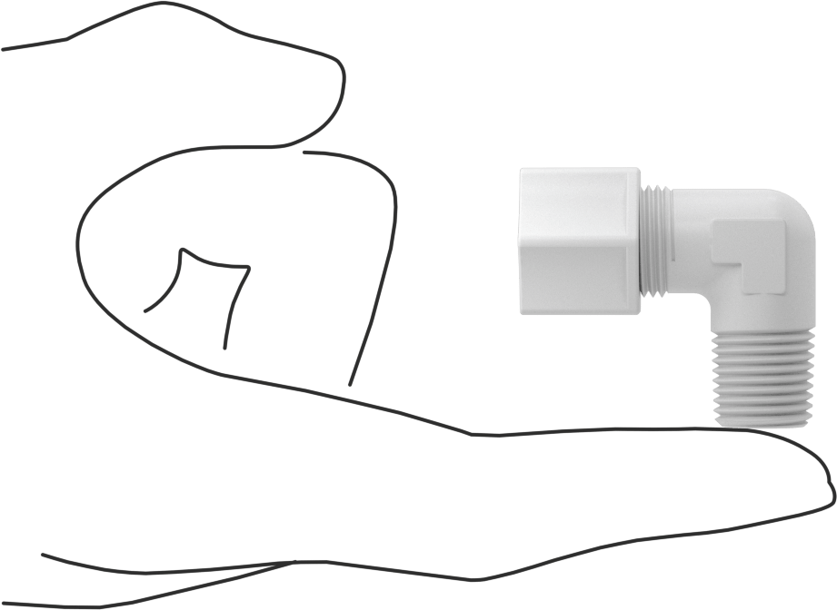 Hava için Plastik Sıkıştırma Borusu Bağlantı Parçası, Dirsek adaptörü, 3/8" Boru Dış Çapı x 1/4 NPT Erkek için