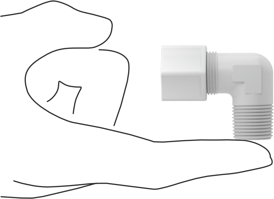 Hava için Plastik Sıkıştırma Borusu Bağlantı Parçası, Dirsek adaptörü, 1/2" Boru Dış Çapı x 3/8 NPT Erkek için