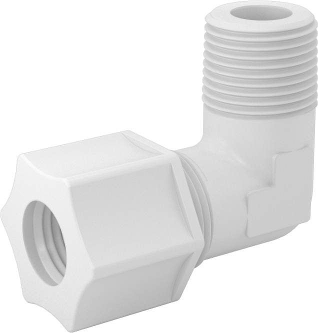 Hava için Plastik Sıkıştırma Borusu Bağlantı Parçası, Dirsek adaptörü, 1/2" Boru Dış Çapı x 3/8 NPT Erkek için