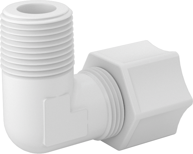 Hava için Plastik Sıkıştırma Borusu Bağlantı Parçası, Dirsek adaptörü, 1/2" Boru Dış Çapı x 3/8 NPT Erkek için