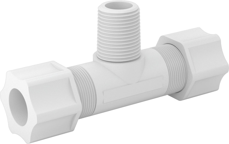 Hava için Plastik Sıkıştırma Borusu Bağlantı Parçası, Hat Üstü T Adaptörü, 3/4" Boru Dış Çapı x 1/2 NPT Erkek için