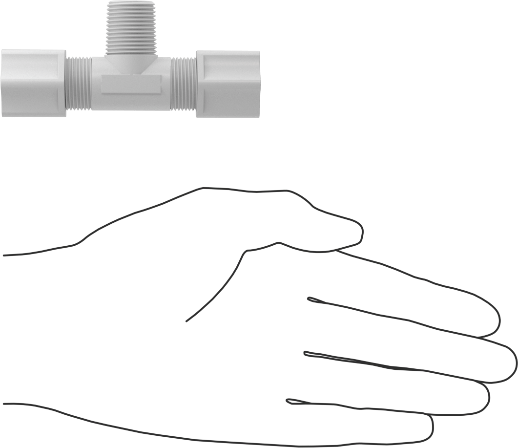 Hava için Plastik Sıkıştırma Borusu Bağlantı Parçası, Hat Üstü T Adaptörü, 1/2" Boru Dış Çapı x 3/8 NPT Erkek için
